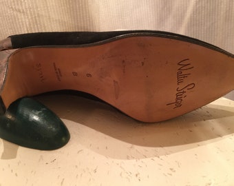 SALE Reduced Walter Steiger Black Suede Pump Shoes With Heel