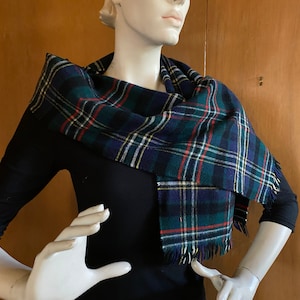 Karierter Wollschal - Tartan Clan - Made in Scotland circa 1970er Jahre LOCHCARRON