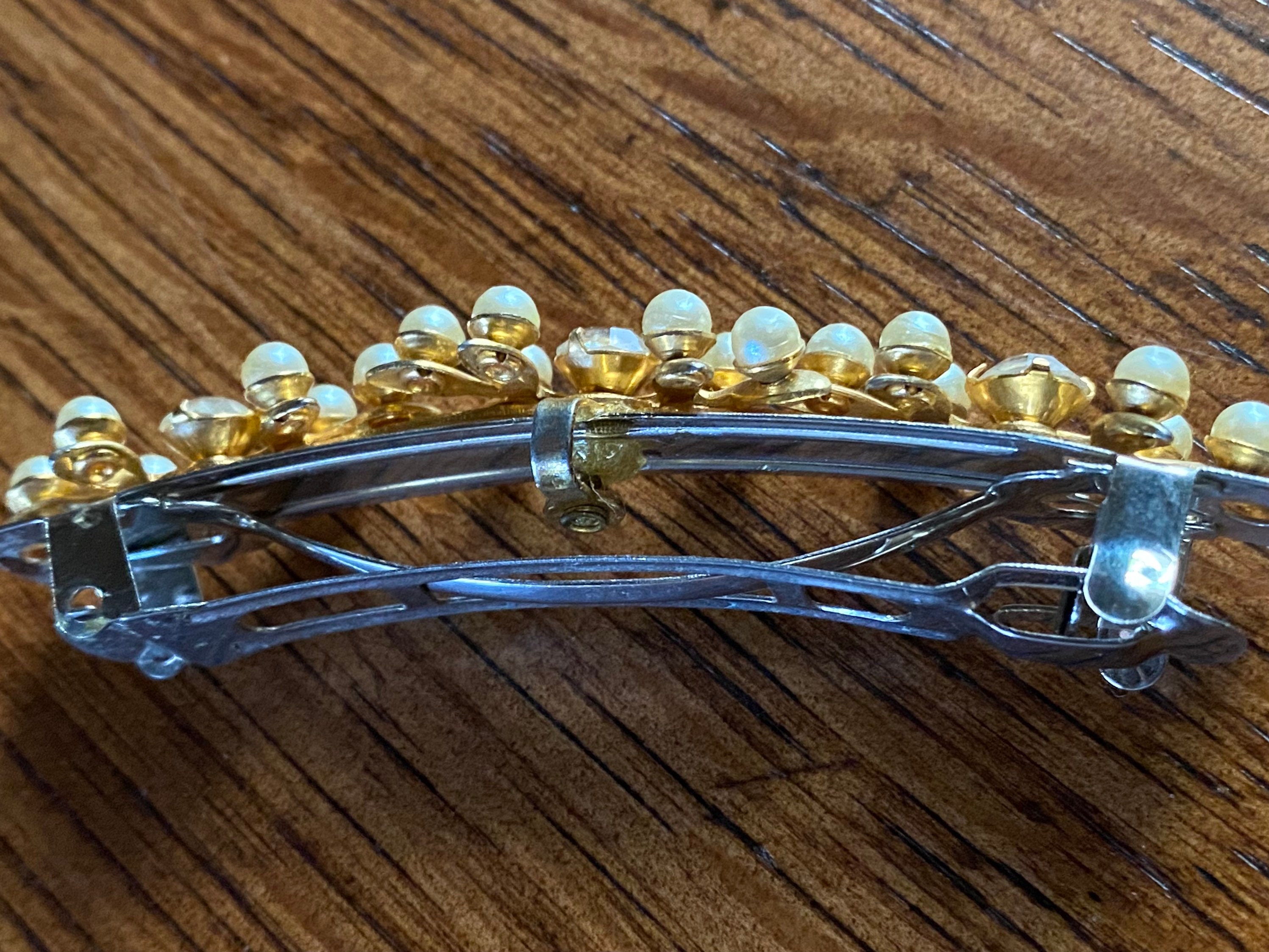 Bundle of 14 Hair Barrettes & Clips | Pearl, Rhinestone, Vintage Metal, Gold 8 PCS Vintage Hair Barrettes French Hair Clips Metal Bronze  main image 2