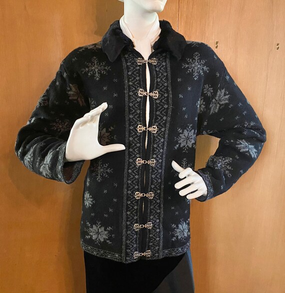 Norwegian Style Wool Cardigan Sweater Jacket Remov