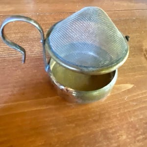 Tea Strainer Loose Tea Infuser with Handle Antique circa 1940s