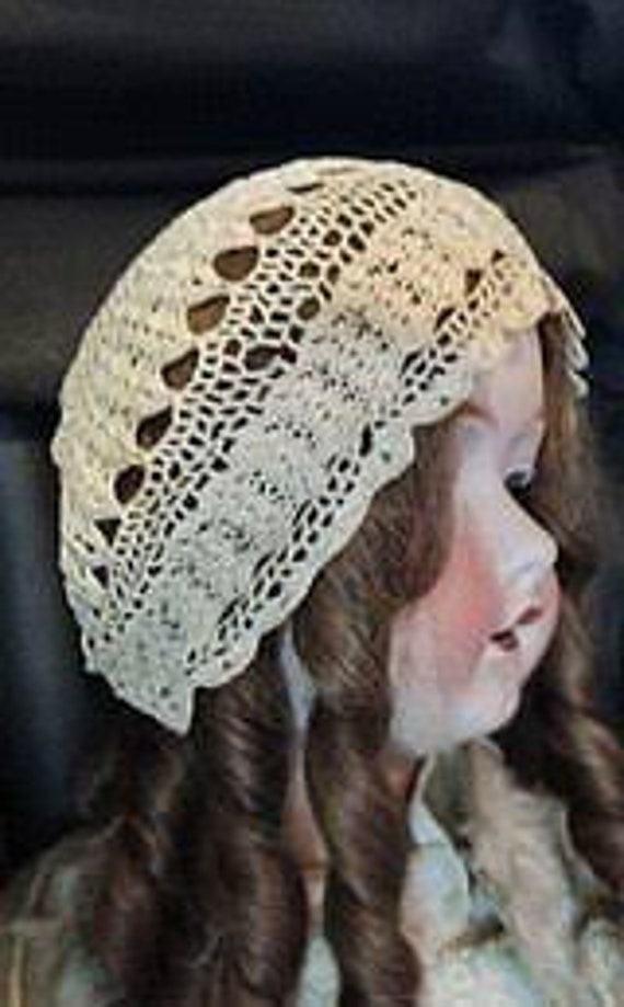 Vintage Baby Infant Bonnet - Soft Cotton Hand Cro… - image 5