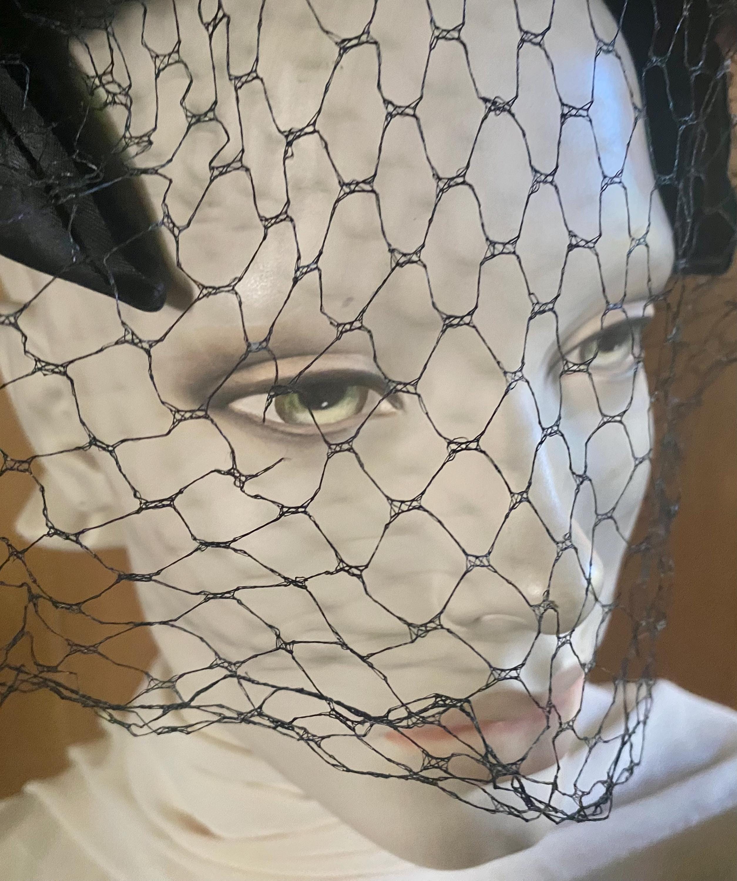 Vintage 1950s Mink Fascinator: Veiled Halo With Satin Bow - Etsy display picture 1