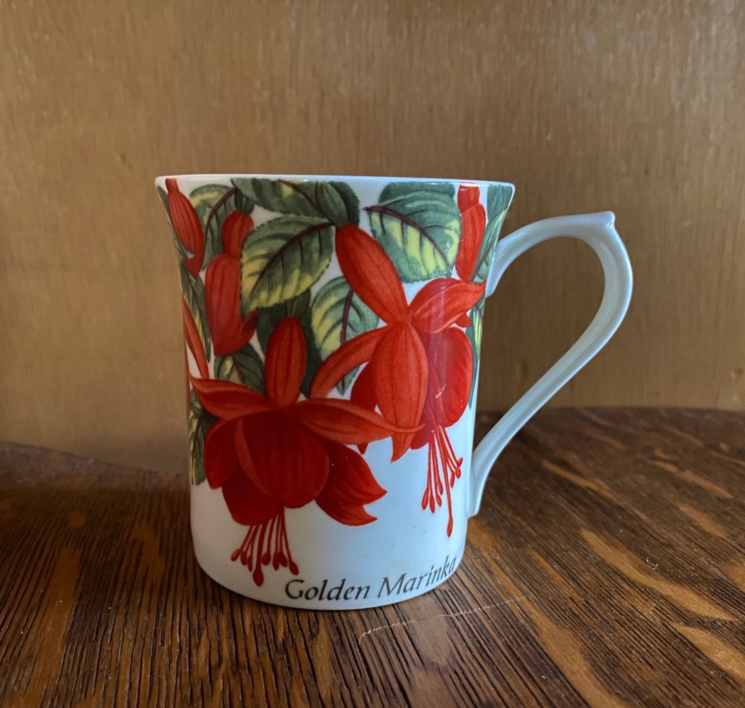 QUEENS Fine Bone China Tea Cup Coffee Mug Golden Marinka Made in