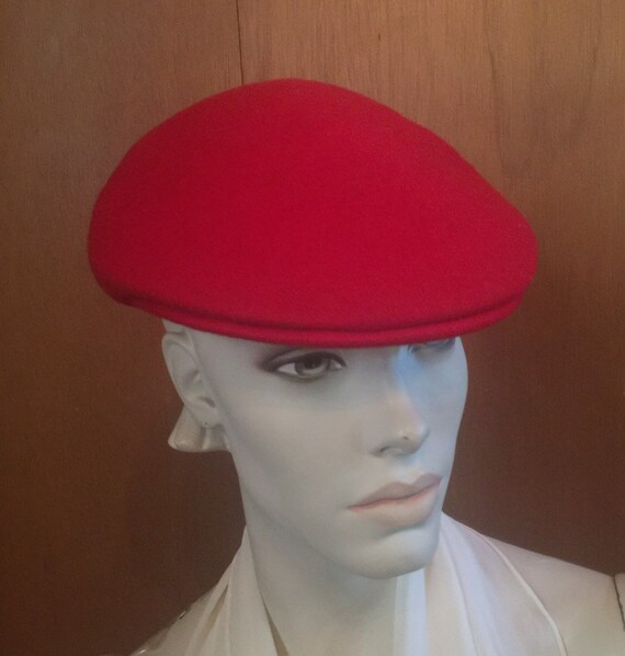 circa 1960s Red Wool Driving Cap CLASSIC REDUCED - image 3