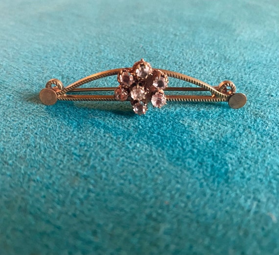 Broche Ancienne Strass Laiton – Design Ajouré, Dorée, Vintage