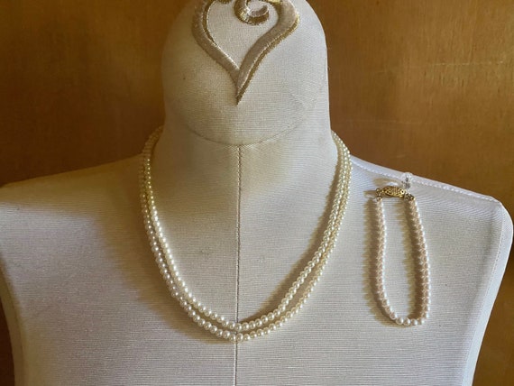 Jewelry Set -  Necklace & Bracelet Miniature Faux… - image 1