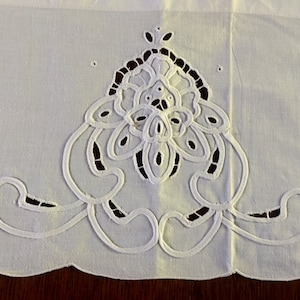 SALE! Pair Valences - Cotton Battenberg Lace - Wide - Paper White Linen Company - Never Used