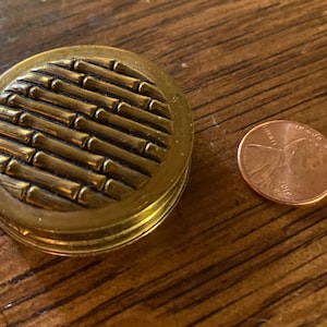 Avon Miniature Rouge Compact - Ripe Cherry - Bamboo Design circa 1930s