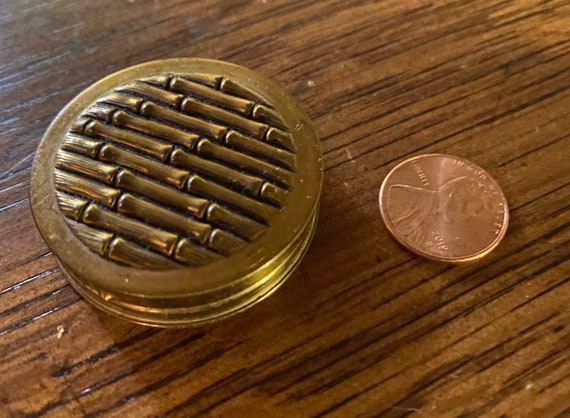 Avon Miniature Rouge Compact - Ripe Cherry - Bamboo Design circa 1930s
