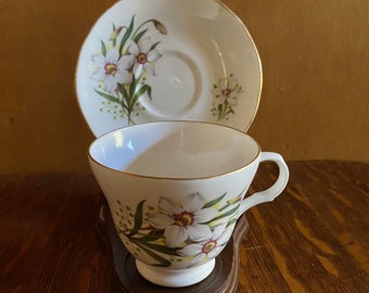 Crown Trent Tea Set - Wildflowers -  Fine Bone China Matching Tea Cup & Saucer Made in England