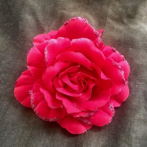 Silk Red Rose - Millinery Hat Accent - Hair Accessory - Handbag -Garment - Craft circa 1980s REDUCED