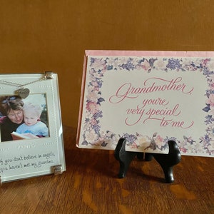 VENTE ! Cadre en verre et poème pour grand-mère avec carte de voeux pour la fête des mères, vers les années 80