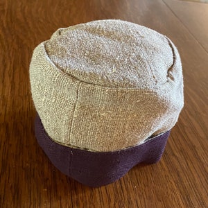 Infant Baby Toddler Natural Linen Hat New Reversible Cap circa 1990s-  Linen Me