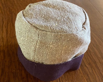 Infant Baby Toddler Natural Linen Hat New Reversible Cap circa 1990s-  Linen Me