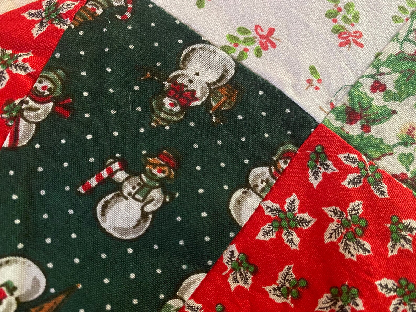 Set 4 Hand Quilted Placemats Christmas Holiday Gift 100 Etsy