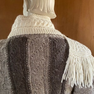 Aran Wool Scarf Handwoven 100% Pure Virgin Wool image 5