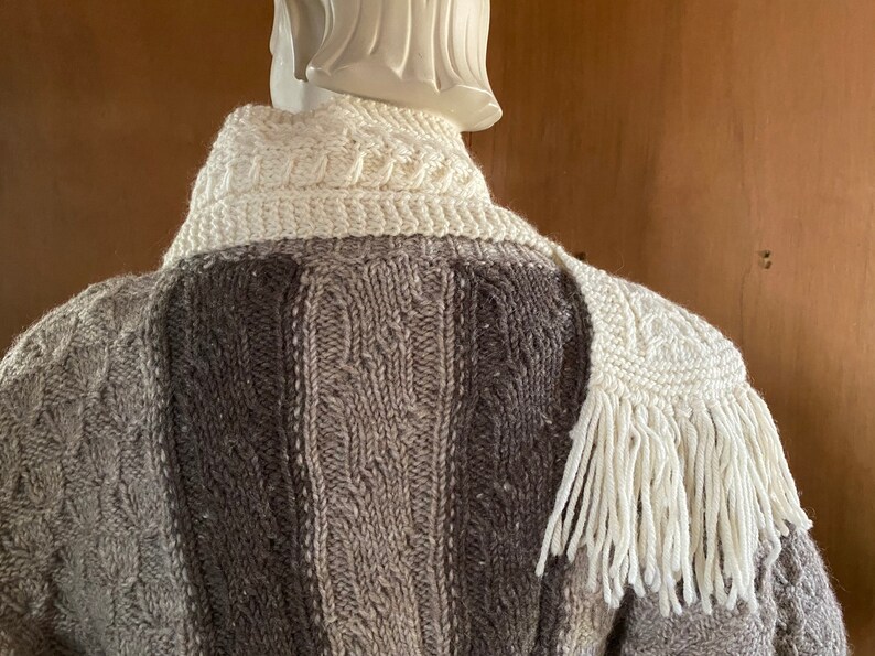 Aran Wool Scarf Handwoven 100% Pure Virgin Wool image 5