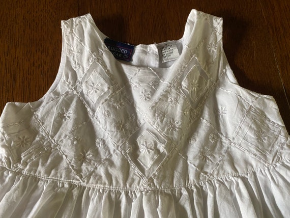 Little Girls White Cotton Sleeveless Dress Rugged… - image 2