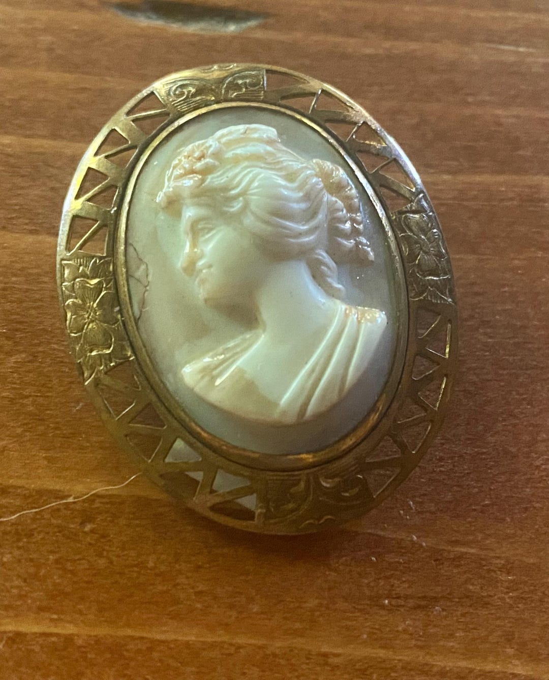 Broche Ancienne Camée En Or 18K Début 1900 - Authentique, Excellent état