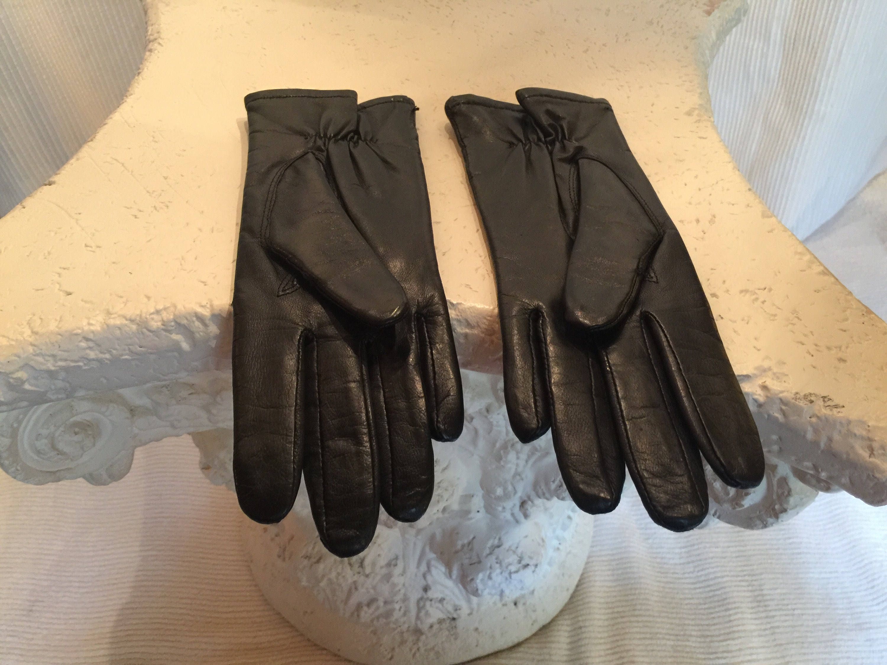 women's leather driving gloves fleece lined