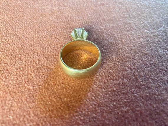 Cubic Zicronia Solitaire Statement Ring Vintage S… - image 5