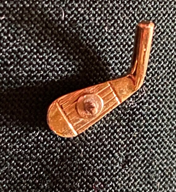 Gold Golf Tie Clip/Tack - Miniature Golf Club -  … - image 2