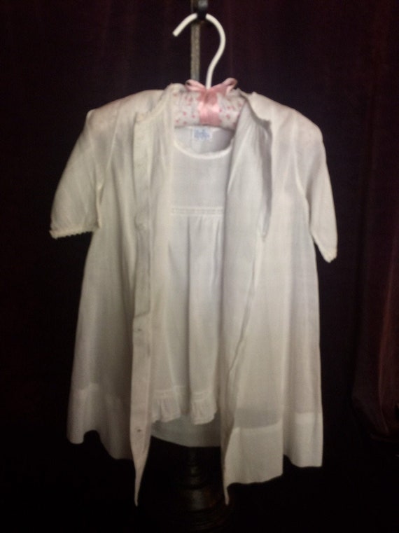 Reduced SALE 2 Piece Infant Cotton Dress/Slip & Ov