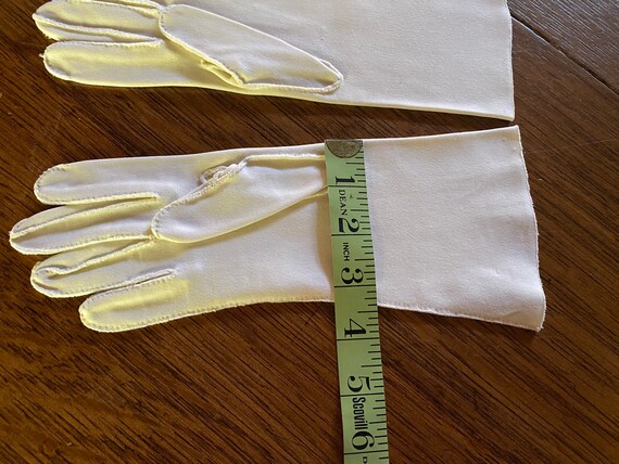 Double Woven Cotton Gloves Above Wrist circa 1950s - image 4