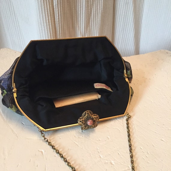 Vintage LuJean ~ RARE Abstract Chiffon Handbag ~D… - image 2