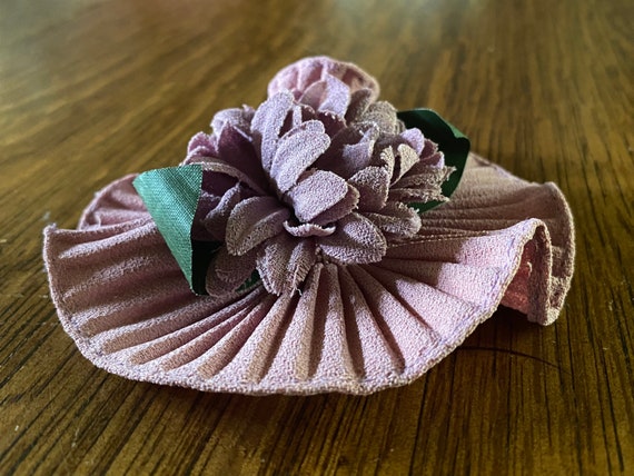 Vintage Lavender & Mauve Handmade  Flower Brooch … - image 4