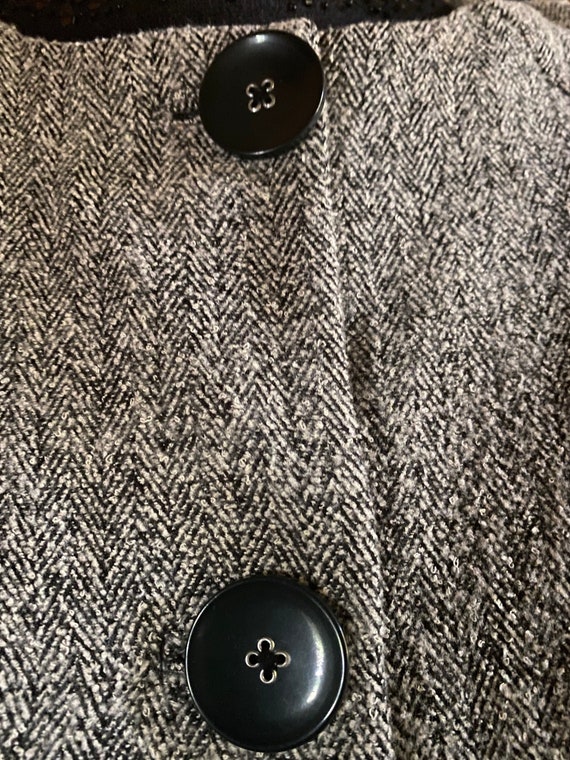 Herringbone Crop Jacket Top Quarter Length Sleeve… - image 5