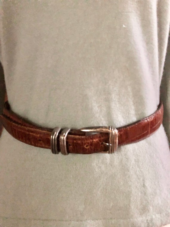 Leather Belt Faux Alligator circa 1990s Banana Rep