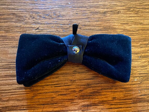 Velvet Satin Bow Tie Vintage circa 1950s REDUCED - image 5