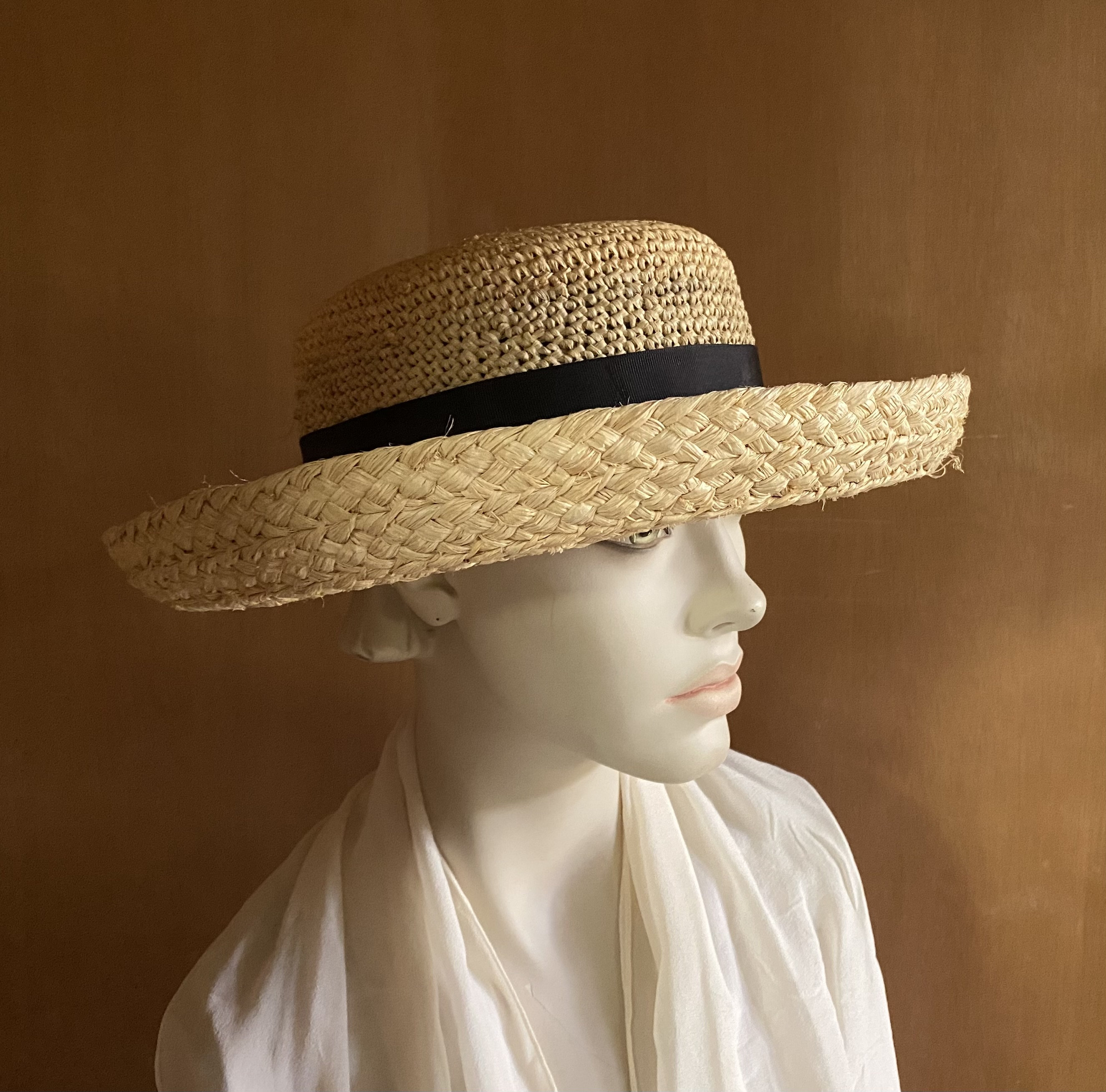 Vintage Ann Taylor Straw Hat Tight Raffia Weave Circa 1980s  display picture 1