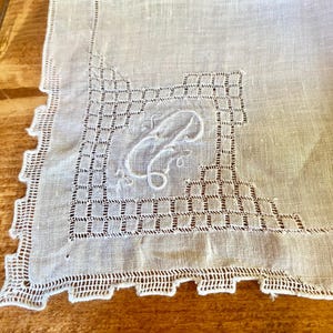 1940s Monogrammed Cotton Handkerchief - “A” or “D” Vintage Hanky/Hankie