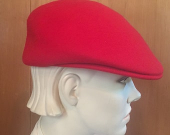 circa 1960s Red Wool Driving Cap CLASSIC REDUCED