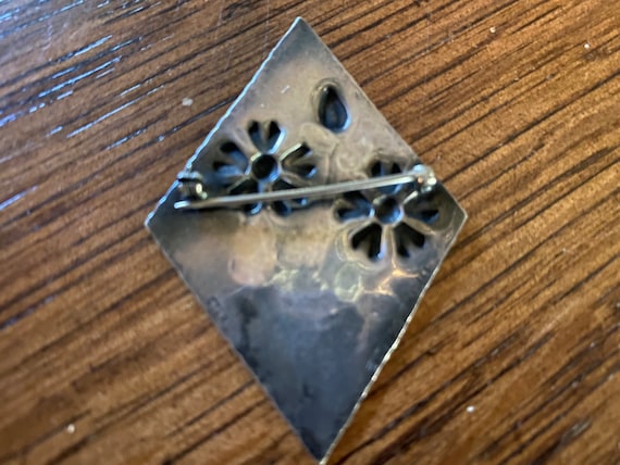 Sterling Silver Brooch Pin Artisan Handmade Sprin… - image 5