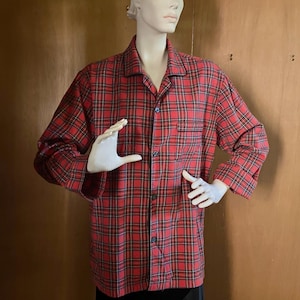 Cotton Flannel Plaid Shirt  - Gender Neutral  - Medium Generous Size