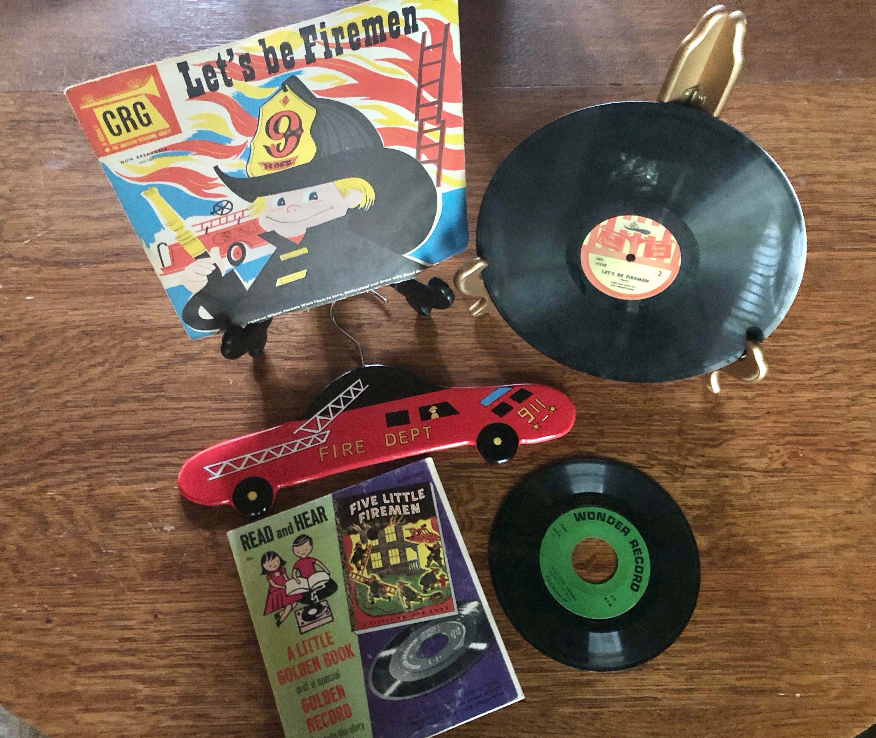 Fireman Vinyl Record 78 Speed “let's Be Fireman” Little Golden