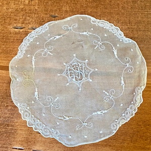 Antique Doily Monogrammed E. H. S. circa 1900