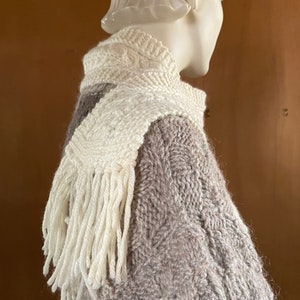 Aran Wool Scarf Handwoven 100% Pure Virgin Wool image 4