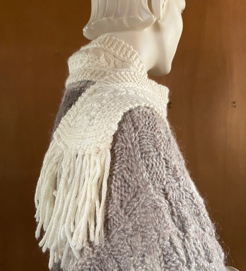 Aran Wool Scarf Handwoven 100% Pure Virgin Wool image 4