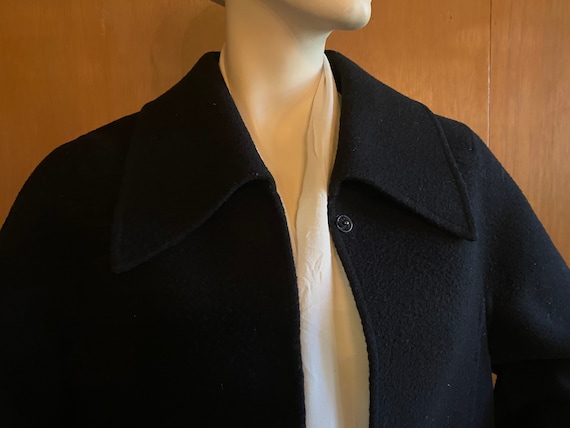 Boiled Wool Black Swing Coat Size Medium Excellen… - image 5