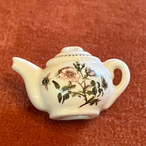 Tiny Teapot Lapel Pin Porcelain c1990s