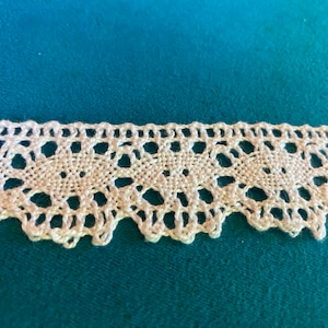LACE Antique Handmade Crochet Lace - Cluny Lace -  3 yards  12 inches  circa 1940s