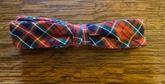 Clip On Bow-Tie Vintage SPUR Tartan Plaid circa 19