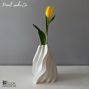 3D-geprinte vaas: asymmetrisch modern interieur