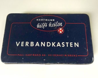 Paul Hartmann Vintage First Aid Kit Tin Box / Vintage First Aid Auto Kit / Verbandkasten / Germany