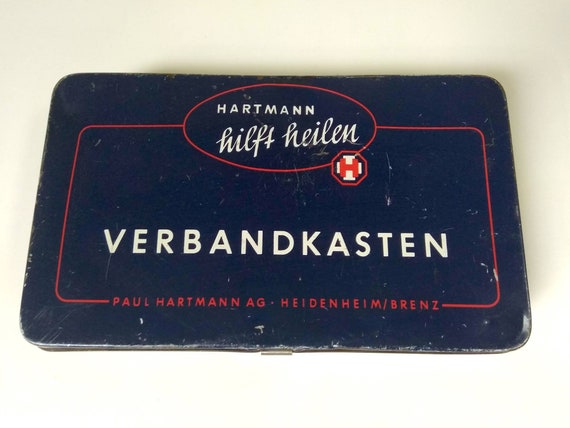 Paul Hartmann Vintage First Aid Kit Tin Box / Vintage First Aid